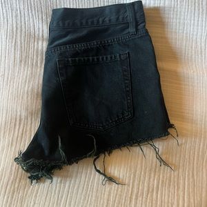 FRAME Black Denim Shorts